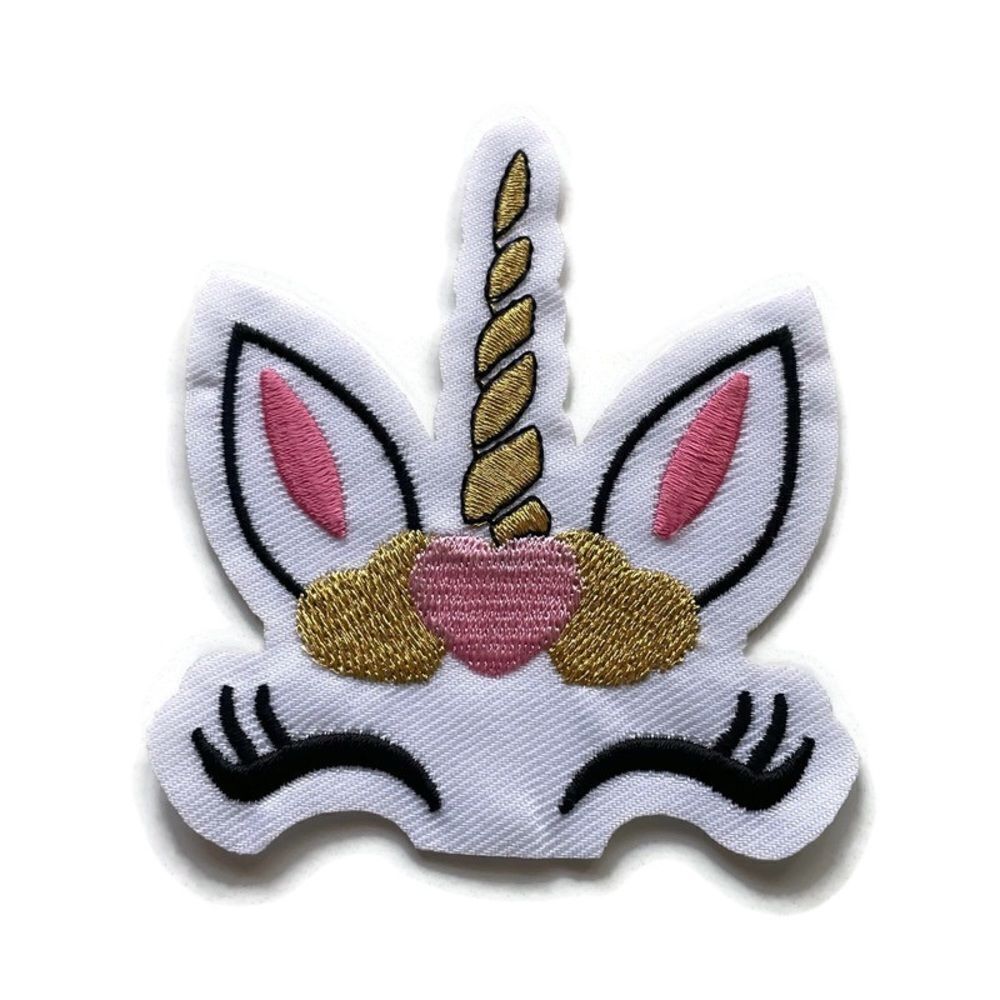 Unicorn Lashes & Horns Embroidered Patch